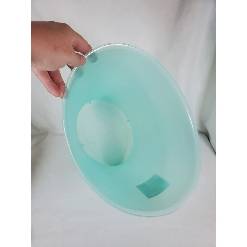 Sterilite Frosted Teal Blue Oval Wastebasket Small Trash Can Bathroom Office Y2K